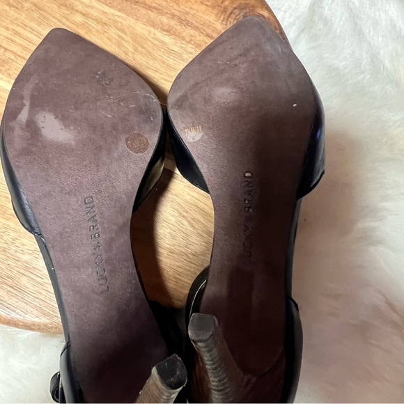 Lucky Brand Black Heels with Ankle Strap and Smooth Finish Size 7.5 - Picture 12 of 12